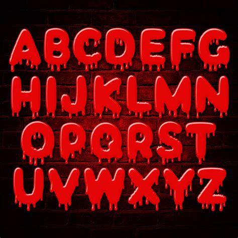 Spooky Alphabet With Blood Dripping Bloody Font Dripping Etsy