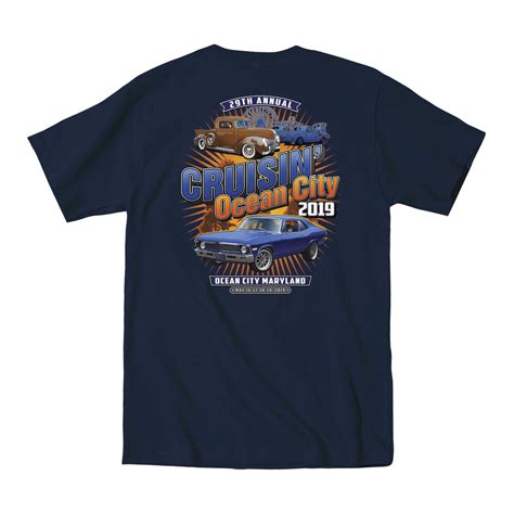 2019 Cruisin Official Classic Car Show Event T Shirt Navy Ocean City M Events Apparel
