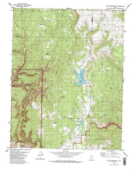 Kolob Reservoir Topographic Map 124000 Scale Utah