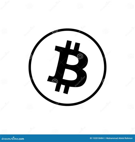Bitcoin Logo Black And White Isolated On White Background Stock Photo