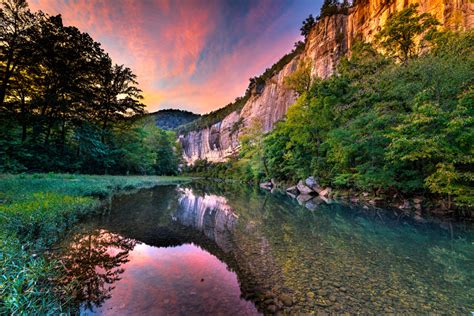 October Sunset On The Buffalo River At Roark Bluff022415 Featured