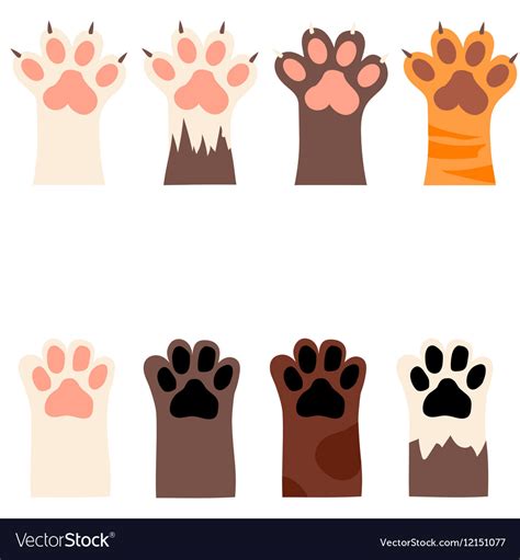 Cat And Dog Paw Print With Claws Royalty Free Vector Image