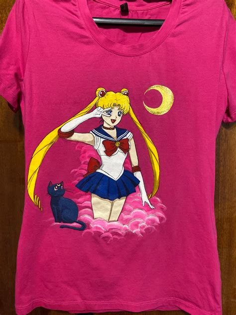 Sailor Moon T Shirt Handmade Design Etsy
