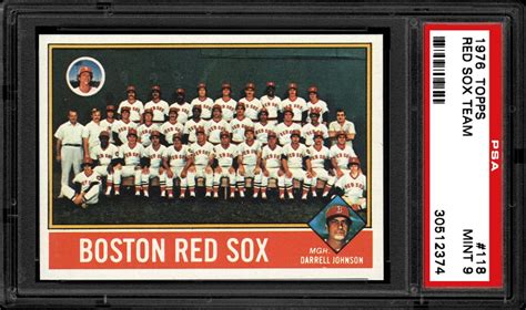 1976 Topps Red Sox Team Psa Cardfacts