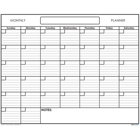 18 X 24 Erasable Undated One Month Laminated Wall Calendar Monthly