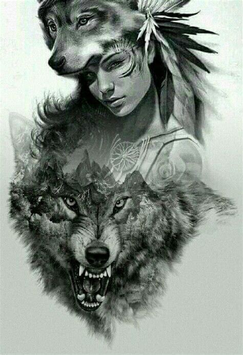 Wolf Tattoo Designe Tattoo I Dea Native American Girl Tattoo Native