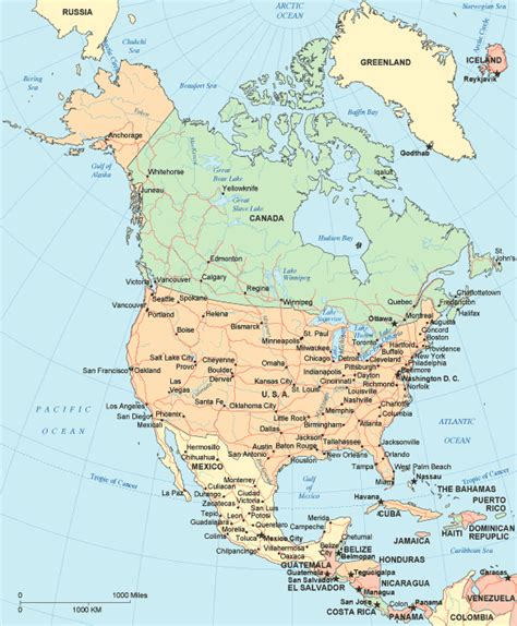 North America Map Political Map