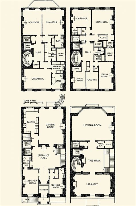 The Gilded Age Era Vincent Astor Townhouse Mansion Floor Plan Floor