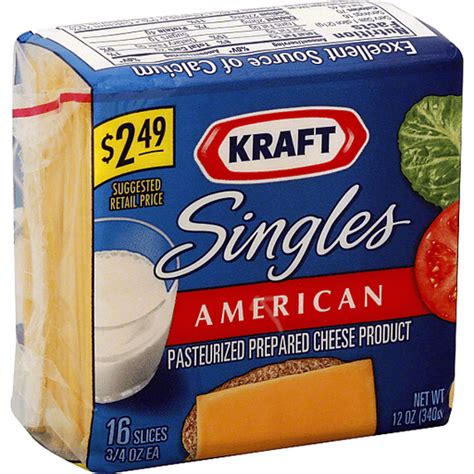 Kraft Singles Cheese Product Prepared American Packaged Quality Foods