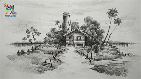 Learn Easy And Simple Shading A Landscape With Pencil Landscape Pencil