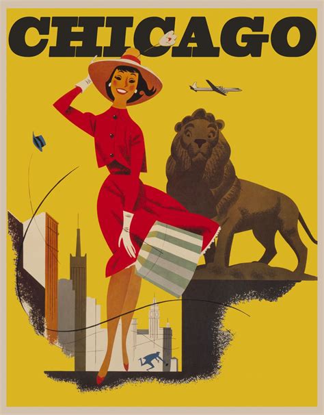 Vintage Travel Poster Chicago Chicago Print Vintage Travel Posters