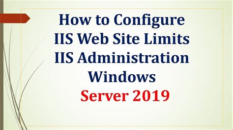 How To Configure Iis Web Site Limits Bandwidth Connection Time Out