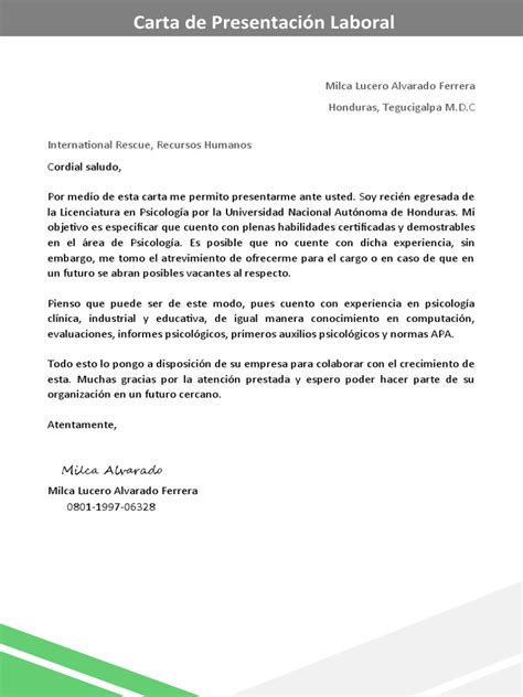 2 Carta De Presentacion Laboral Pdf