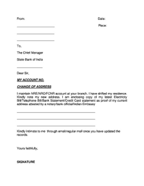 Simple change of address letter to bank. Printable how do you write a letter to customer to inform ...