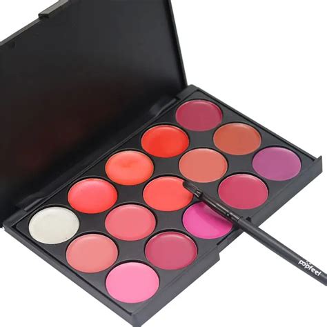 Lipstick Makeup Kit Set Lip Gloss Palette Cosmetic With Lip Brush