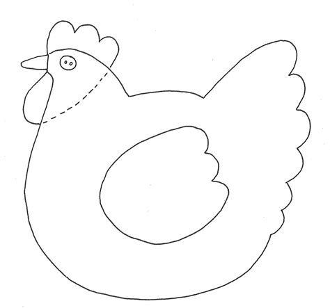 Free printable chicken coloring pages for kids. Diagram 3 - applique hen | Applique patterns, Free ...