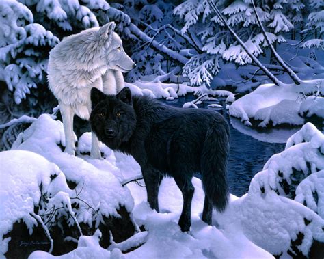 Animal Wolf Snow Tree Forest Winter Artistic Wallpaper Wolf Wallpaper