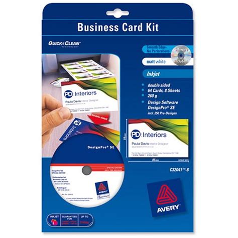 Pdf and create a stunning design even if you're not a designer. Avery Business Card Kit Inkjet with Software and 8 Sheets ...