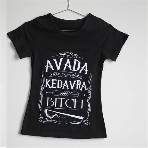 Harry Potter Spell Female T Shirts Round Neck Tops Avada Kedavra Wizard