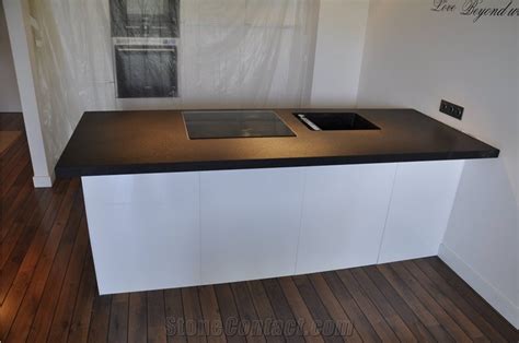 Absolute Black Granite Satin Finish Kitchen Countertop From Poland
