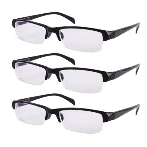 3x Half Rim Myopia Glasses Mens Womens Everyday Use Nearsighted
