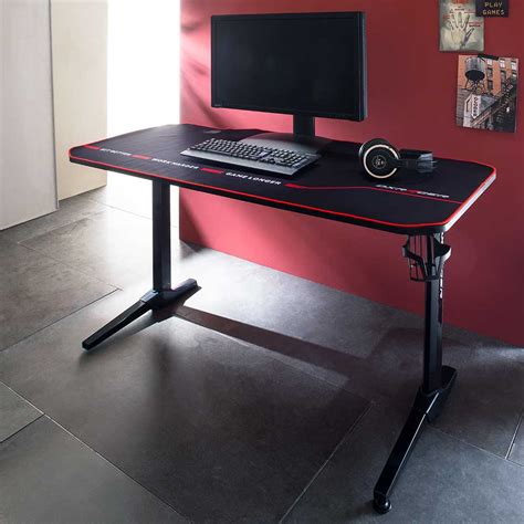 Design Schreibtisch Pc Tisch Für Gamer In Schwarz 140x75x65 Savoy