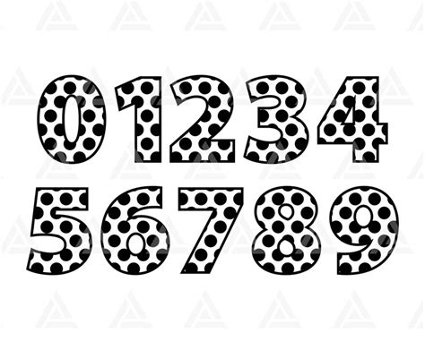 Polka Dot Numbers Svg Polka Dot Font Polka Birthday Numbers Etsy