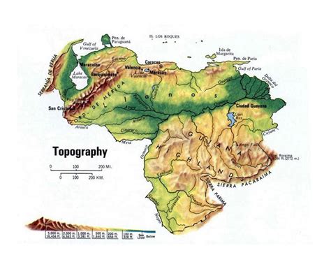 Venezuela Topographic Map Map Of Venezuela Topographic South America