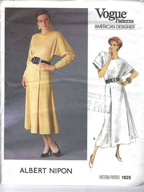 1980s Sewing Pattern Vogue 1825 Albert Nipon American Designer Etsy