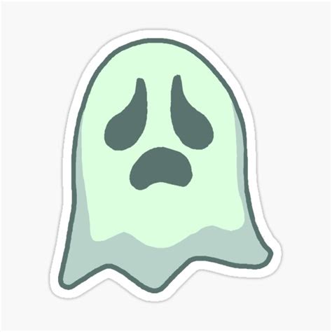 Sad Ghostie V3 Sticker For Sale By Cutest Raccoon Redbubble