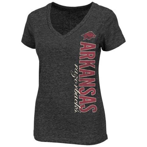 Arkansas Razorbacks Womens Ncaa Granite V Neck Tri Blend T Shirt