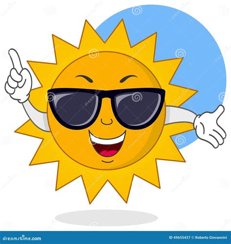 Cartoon Summer Sun With Sunglasses Stock Vector Illustration Of