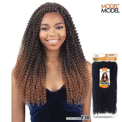 Model Model Glance Synthetic Braid X Pre Stretched Bohemian Curl