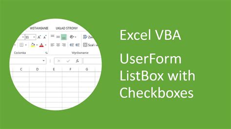 Excel Vba Userform Listbox With Checkboxes Youtube