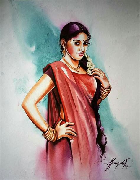 Pin By Velchitra Naathan On Art Indian Women Painting Sexy Painting Watercolor Paintings Nature