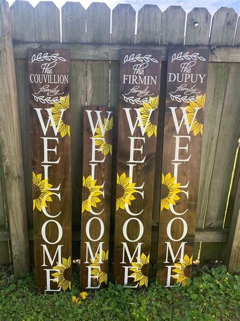 sunflower  sign wooden sign front porch sign etsy