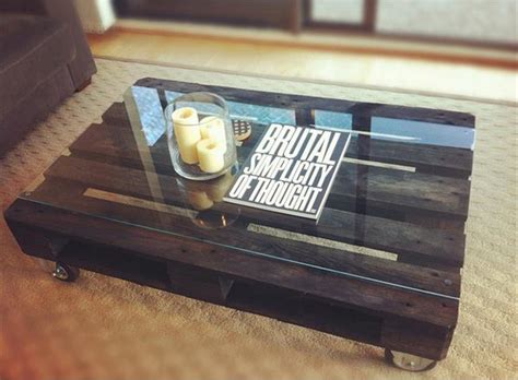 This rustic yet modern pallet coffee table design also offers inside storage space so one can put inside the newspaper, tv remotes, ash trays, journals and mobiles phones inside the table which would also be. 25 DIY Pallet Ideas - Easy to Make Pallet Glass Table ...