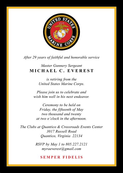 Us Military Retirement Invitation Created By V