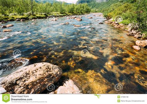 Norway Nature Cold Water Mountain River Stock Photo Image Of North