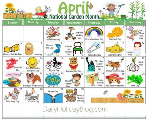 April Holidays Calendar Free Download National Holiday Calendar