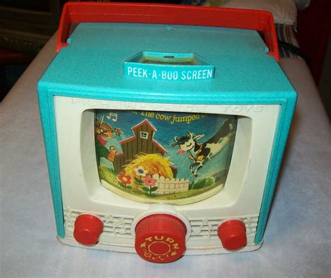 Vintage 1960s Fisher Price Tv Toy Turquoise Hey Diddle