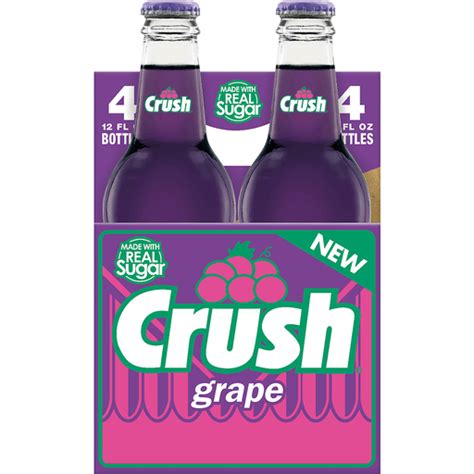 Crush Grape Soda Made With Sugar 12 Fl Oz Glass Bottles 4 Pack