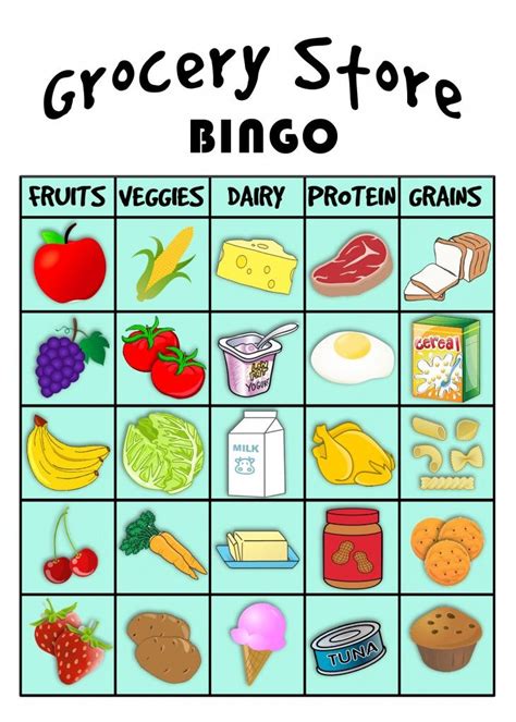 This lesson plan shows participants how to create a healthy meal that includes dairy using the usda myplate guidelines. grocery store BINGO! | Best of Pinterest | Pinterest ...