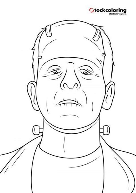 Frankenstein head coloring page | woo! Scary Frankenstein Head | Coloring pages for kids ...