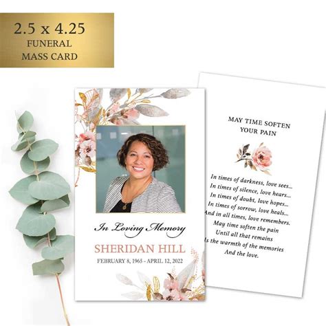 Funeral Mass Card Keepsakes With Photo For A Funeral Memorial Service