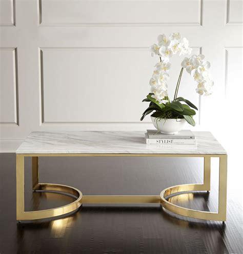 Rectangle White Marble Top Coffee Table Lexiang