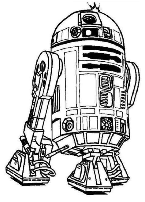 Cute R2D2 Droid in Star Wars Coloring Page Download & Print Online
