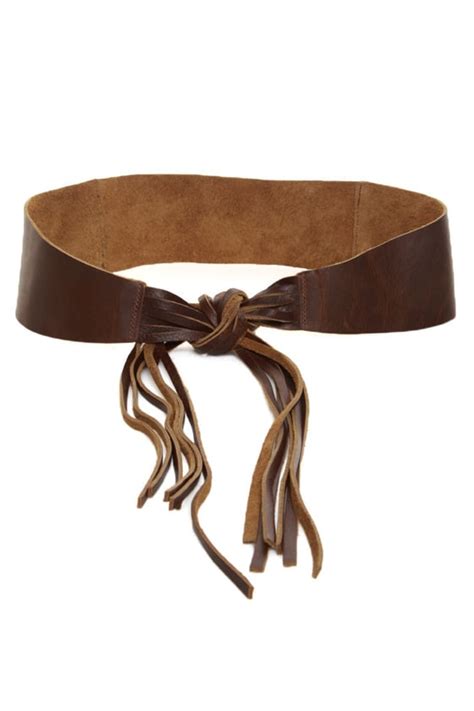 Genuine Leather Belt Brown Belt Fringe Belt 37 00