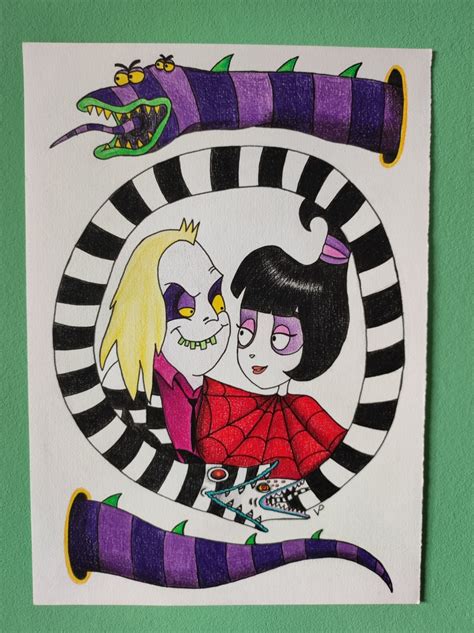 Beetlejuice A4 Pencil Drawing The Animated Series Etsy