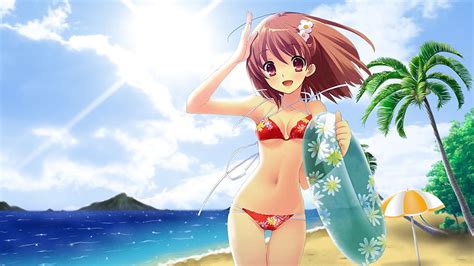 Anime Beach Summer Anime Girl HD Wallpaper Pxfuel